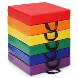 GYMAX 6PCs Square Kids Floor Cushion Toddler Foam Seat Cushion Waterproof Colorful