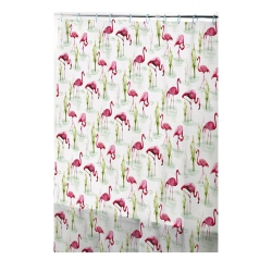 ITY INTERNATIONAL - Peva Shower Curtain, 71" X 71", Flamingo Pattern