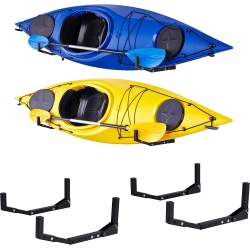 RAXGO Wall-Mounted Kayak Rack, 2-Pack Adjustable Kayak Storage Rack for Garage, Storeroom Or Dock