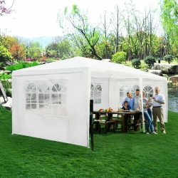 GYMAX Outdoor 10'x20' Canopy Tent Heavy Duty Wedding Party Tent W/4 Sidewalls & Window