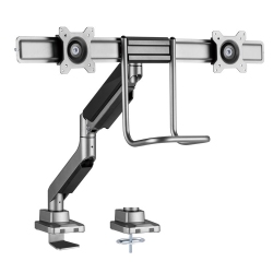 AMER MOUNTS - Heavy-Duty Dual-Monitor Gas Spring Monitor Arm With Handle Supports Most 17"-32" Displays - Hydra2Handlebar