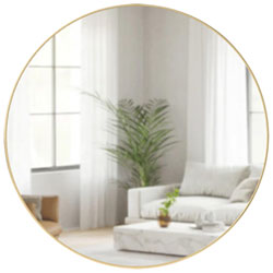 Hubba 34" Modern Wall Mirror - Brass