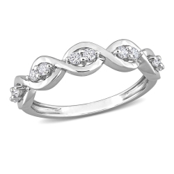 GEM AND HARMONY 1/4 Carat (Ctw) Lab-Created Moissanite Anniversary Ring Band In Sterling In Silver