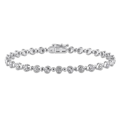 GEM AND HARMONY 1/4 Carat (Ctw) Diamond Tennis Bracelet In Sterling In Silver