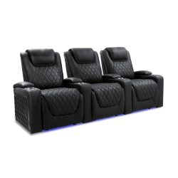 VALENCIA SEATING Oslo Luxury Edition Home Theater Seating | Semi-Aniline Italian Nappa 20000 Leather, Power Recline, Power Lumbar Support, Power