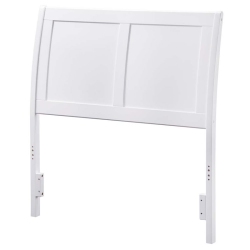 AFI Portland Twin Solid Wood Sleigh Headboard With Device Charger In In White