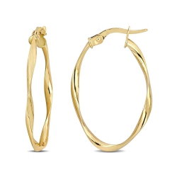 GEM AND HARMONY 10K Gold Twisted Hoop Earrings In Yellow