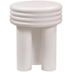 TOV FURNITURE Delta 17"h Transitional Concrete Stone Side Table In In Ivory