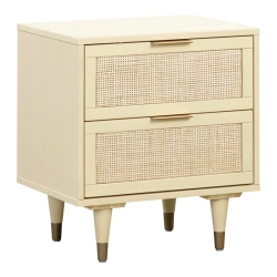 TOV FURNITURE Sierra 25"h Wood Nightstand In Buttermilk Cream/antique Brass