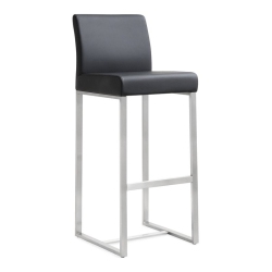 TOV FURNITURE Denmark 30.7" Contemporary Fabric Bar Stools In (Set Of 2) In Black