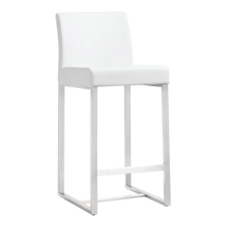 TOV FURNITURE Denmark 27" Contemporary Fabric Counter Stools In (Set Of 2) In White