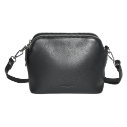 CLUB ROCHELIER Leather Double Zipper Crossbody In Black