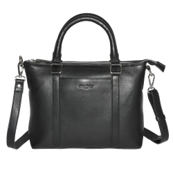 CLUB ROCHELIER Leather Crossbody With Top Handles In Black