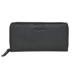 CLUB ROCHELIER Zip Around Clutch Wallet With Tab In Black