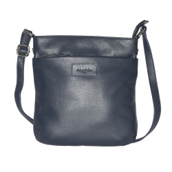 CLUB ROCHELIER Ladies Leather Medium Multi Zip Crossbody Bag In Navy