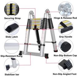 Extendable folding store ladder