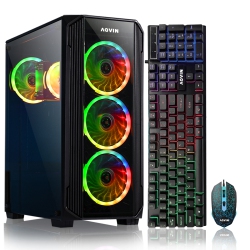 AQVIN Prebuilt Gaming PC Zforce | Intel Core I3 10Th Gen Processor |16GB Ddr4 Ram | 512GB SSD | Nvidia Geforce Gtx 1650 Ddr5 4GB Gaming Card | Win
