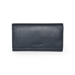 CLUB ROCHELIER Ladies Medium Leather Clutch In Navy