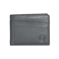 CLUB ROCHELIER Men's Slim Wallet With Zippered Pocket In Charcoal