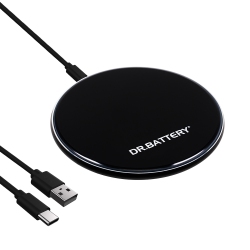 DR. BATTERY Ultra Slim 15W Universal Wireless Fast Charging Pad With Cable for Iphone, Samsung Galaxy & More