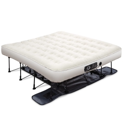 IVATION Ez-Bed King Size Inflatable Mattress With Deflate Defender, Air Bed Frame And Rolling Case