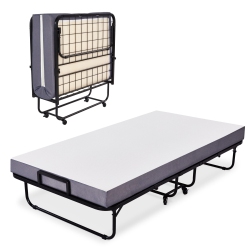 HEYWARD Folding Bed, Twin Size Machine Washable Memory Foam Mattress With Bed Frame 77" X 38" X 17