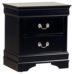 LEXICON Mayville Traditional 2-Drawer Wood Nightstand In In Black