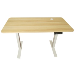 UNCAGED ERGONOMICS (Rue-Wms) Rise Up Essential Electric Height Adjustable Sit/stand Desk (Natural Top/white Frame)