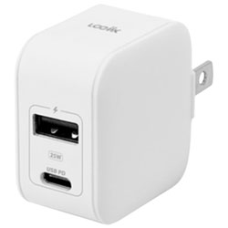 LOGiiX Power Plus Duo 25W USB-C/USB-A Power Adapter (LGX-13306) - White