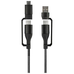 Câble Usb-C À Usb-C De 1,5 M (5 Pi) Avec Connecteurs Usb-A/micro Usb De Logiix (Lgx-13092) - Noir