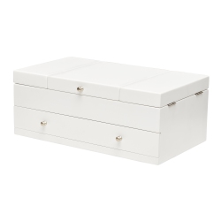 MELE AND CO Everly Wooden Triple Lid Jewelry Box In In White