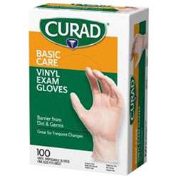Medline CURAD Vinyl Gloves - 100 Count (CURCA4135R)