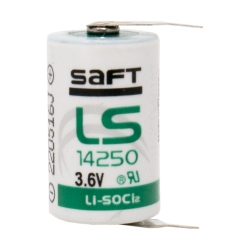 SAFT Ls14250 3.6V Lithium Battery W/ Solder Pins