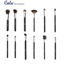 CALA Studio Master Cosmetic Brushes 12 PC Brush Set for Face & Eyes