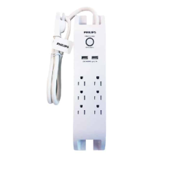 PHILIPS Spp4068D/37 Surge Bar With 6-Outlets And 2-USB Ports