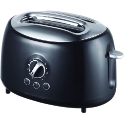 GENERIC Cool-Touch 2-Slice Retro Toaster With Extra-Wide Slots (Black), One Size (Ts-270Bk)