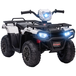 AOSOM 12V Kids Atv Quad, 4 Wheeler Battery Powered Electric Vehicle \w Music Mp3, Headlights, High Low Speed, Treaded Tires, for Boys And Girls Ages
