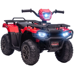 AOSOM 12V Kids Atv Quad, 4 Wheeler Battery Powe Electric Vehicle \w Music Mp3, Headlights, High Low Speed, Treaded Tires, for Boys And Girls Ages
