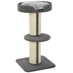 PAWHUT 36"h Large Cat Scratching Post for Indoor Cats, Bold Cat Tree Multi-Level Kitty Tower \w Sisal Mat Scratch Rope, Pet Bed, Removable Cushion