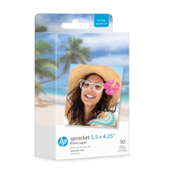 HP Sprocket 3.5 X 4.25” Zink Sticky-Backed Photo Paper, Instant Print 50 Photo Paper Sheets