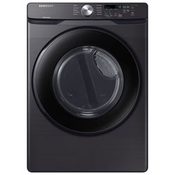 Open Box - Samsung 7.5 Cu. Ft. Electric Dryer (DVE45T6005V/AC) - Black Stainless Steel - Scratch & Dent