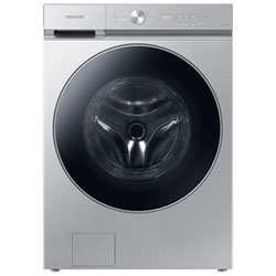 Open Box - Samsung Bespoke 6.1 Cu Ft Front Load Steam Washer (WF53BB8900ATUS) -Silver Steel -Scratch & Dent