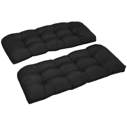 OUTSUNNY Set Of 2 Patio Bench Replacement Cushions, 2 Seater Outdoor Loveseat Cushion Seat Pad, 43" X 19" X 3" In Black