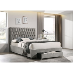 AERYS Susie Storage Platform Bed (Queen)(Dark Velvet) (U.s. Standard)) In Gray