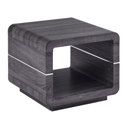 BEST QUALITY Contemporary Wood End Table With Walnut Paper Wrap In Gray