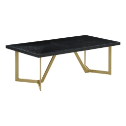 BEST QUALITY Wood Coffee Table With Gold Painted Legs In Black