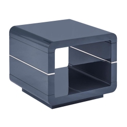 BEST QUALITY Contemporary Wood End Table With Glossy Lacquer Finish In Gray