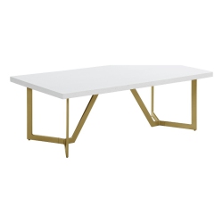 BEST QUALITY Wood Coffee Table With Gold Painted Legs In White