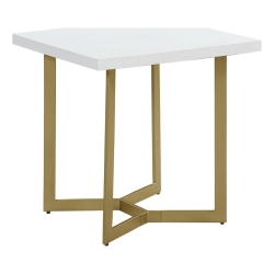 BEST QUALITY Wood Sofa End Table With Gold Painted Legs In White
