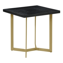 BEST QUALITY Wood Sofa End Table With Gold Painted Legs In Black